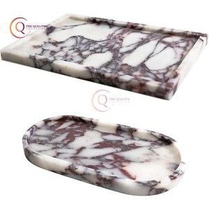 Atractiva bandeja plateada para servir comida de mesa, decoración de fiestas de Color blanco y negro de mármol puro para decoración de hoteles y restaurantes - Product Image 6