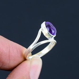 Anillo de piedras preciosas de amatista, joyería para mujer, joyería de estilo bohemio de Plata de Ley 925, anillo hecho a mano de tendencia, regalo para ella - Product Image 2