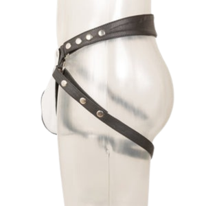 Leather <b>Zip</b> <b>Pouch</b> Black Faux Leather One Size Fetish Underwear - Product Image 6