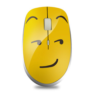 Niedliche Cartoon Gelb 2.4G Ultra dünne schlanke optische Maus mit LED-Hintergrund beleuchtung Stock 2,4 GHz Wireless für Computer Tablet Laptop - Product Image 1