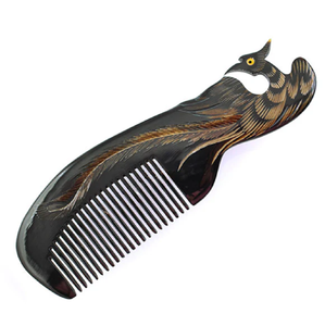 Peine de cuerno genuino negro para desenredar peine de cuerno de pelo largo y grueso con curvas de cuerno natural al por mayor directo de precio de fábrica - Product Image 3