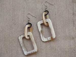 Pendientes colgantes ligeros de cuerno de buey de búfalo 100% naturales patrones únicos con joyería de diamantes de perlas de latón artesanías naturales - Product Image 3