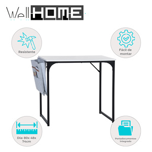 Well Home Escritorio para computadora Off-White de 80x48 cm y 74 cm con soporte para documentos - Product Image 2