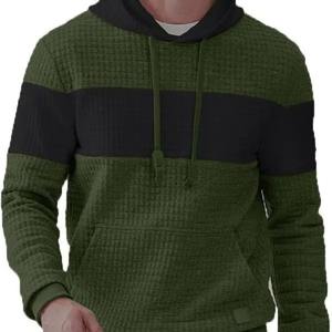Sudadera con capucha y cremallera de color sólido para hombre con bolsillos laterales: moda, manga larga, ropa informal, apertura y cierre de cremallera completa, SOF - Product Image 4