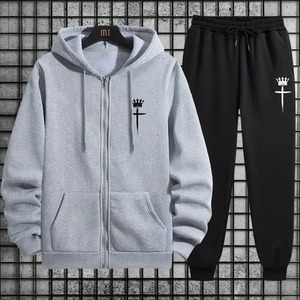 Conjunto Deportivo de Moda Personalizado para Hombre, Sudadera con Capucha Ligera para Otoño, Ropa Deportiva Transpirable, Conjunto para Correr - Product Image 3