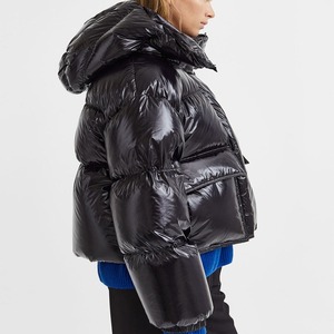 Otoño nuevas mujeres Fur Faux Puff chaqueta personalizada Crop Ladies Plus Size Bubble Bomber Puffer chaquetas abajo abrigos para mujeres - Product Image 6