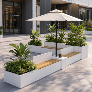 Maceta Metálica Resistente de Gran Capacidad, Estilo Moderno, para Jardín, Paisajismo, <span class=keywords><strong>Exterior</strong></span>, para Hotel, Comercio, Calle - Product Image 1