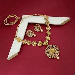 Conjunto de collar de piedra marrón Kriaa Joyería fina chapada en oro 1113221 - Product Image 1