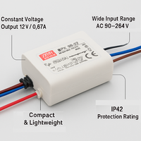MEAN WELL APV-08-12 12V 0.67A Driver LED compact à tension constante pour projets d'éclairage