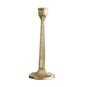 Lot de 2 bougeoirs en fer finition laiton antique doré, écologiques, durables, luxueux, uniques, pour anniversaire, maison, mariage, table - Product Image 3