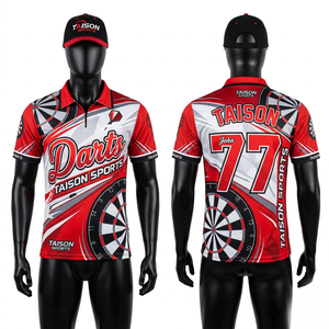 Premium 160 GSM Polyester <b>Darts</b> Jersey Breathable Moisture Wicking Red Black White Panel Design Sublimation Custom Logo - Product Image 6
