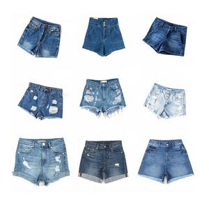 Shorts en jean droits taille haute sexy personnalisés pour femmes, vente en gros directe d'usine avec lots - Product Image 5