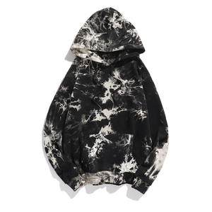 2024 OEM Pull over Winter Men's Hoodie All Heavy French Terry Loose Fit con 330g Solid Tie Dye Pattern Collar con capucha - Product Image 1