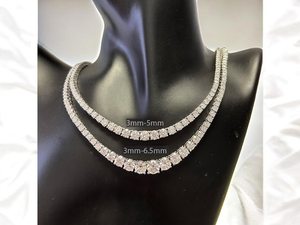 Collier de tennis en moissanite dégradée de 3 à 5mm pour femme Pendentifs fins en argent sterling 925 et breloques - Product Image 2