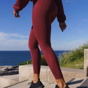 Legging de yoga sans couture en coton tricoté pour femme, taille haute, effet ventre plat, extensible, respirant et durable - Product Image 4