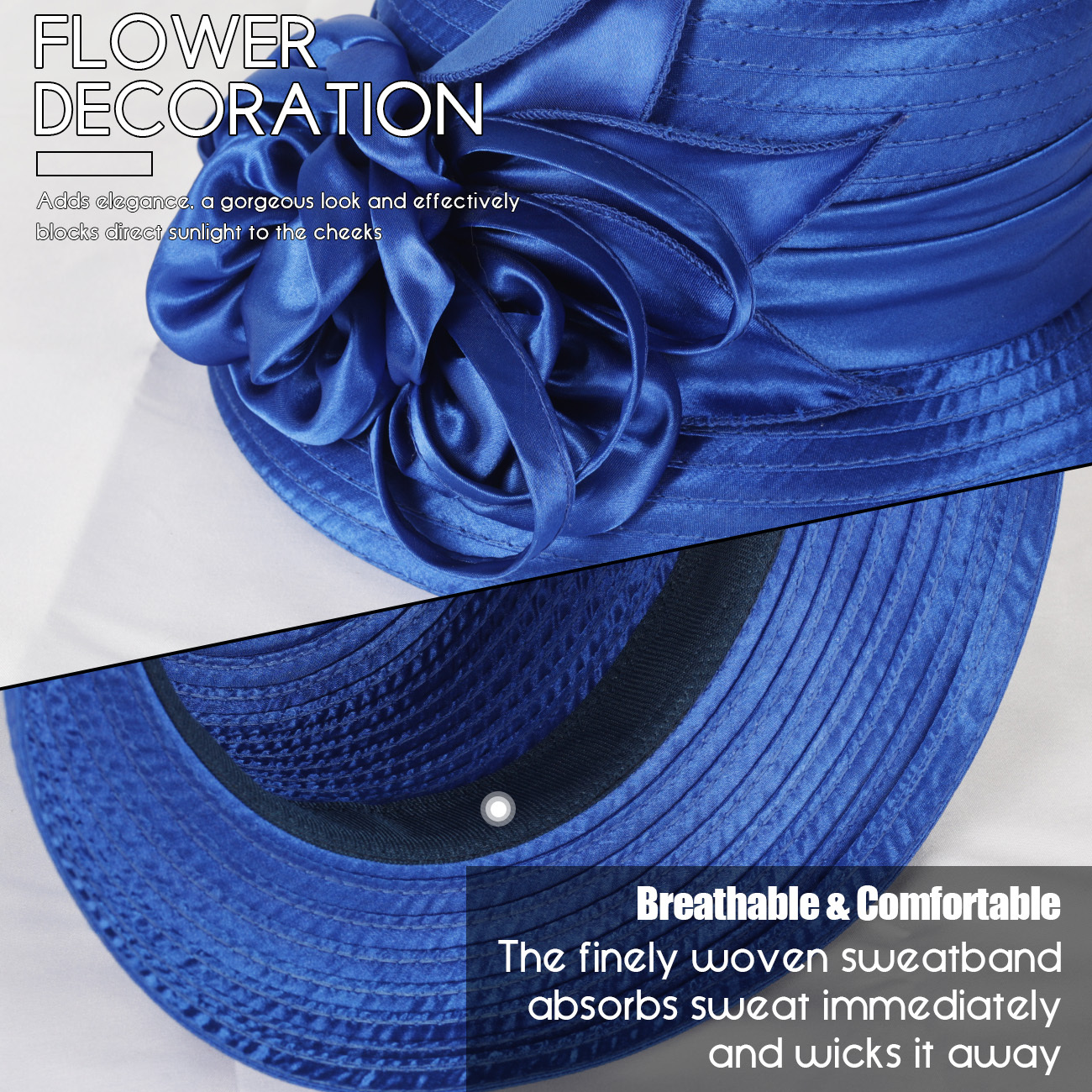 Striped Kentucky Derby Hat Church Tea Occasion Headwear Kentucky Derby Hats for Women - Perfect for Church & Tea Party main image 3