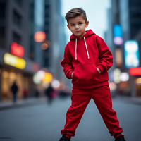 Ensemble de survêtement en polaire respirant et écologique pour garçons, design 2 en 1, vêtements de sport, sweat-shirt à capuche et pantalon de jogging surdimensionné