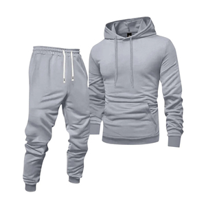 Conjunto Deportivo de Gran Tamaño al por Mayor, Sudadera con Capucha y Pantalones Deportivos de Felpa de Algodón Grueso de 450 g/m², Color Sólido - Product Image 4