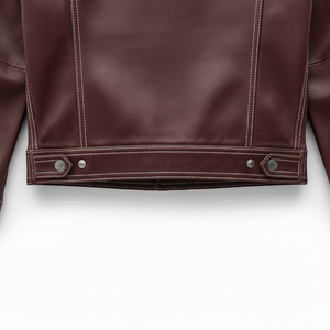 PREMIUM <b>MEN'S</b> BROWN GENUINE <b>LEATHER</b> TRUCKER <b>JACKET</b> WITH BUTTON FRONT FLAP POCKETS CLASSIC CASUAL OUTERWEAR - Product Image 6