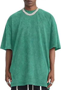 Camiseta Vintage de Algodón 100% con Lavado Ácido y Logotipo Personalizado de Alta Calidad al por Mayor 2026, Color Verde para Hombre - Product Image 4