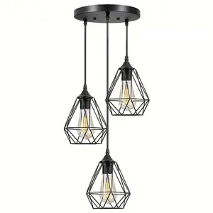 Set of 3 Wire Cage Design Pendant Lamp For Home Decoration Hanging Pendant Hanging Light Manufacturer