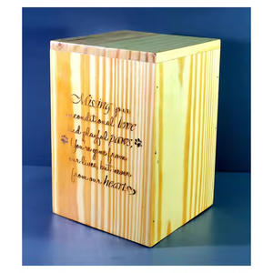 Urnes de crémation en bois fabriquées à la main fournitures funéraires conception de fissure urnes en bois pour animaux de compagnie forme rectangulaire urnes en bois pour animaux de crémation - Product Image 4