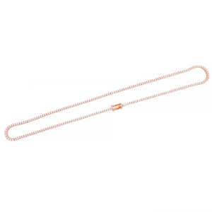 Cadena de tenis de oro rosa macizo de 14K con diamantes, cadena de eslabones geométricos, piedra principal de circonita, chapado en oro y rodio, acero inoxidable, latón, regalo - Product Image 2