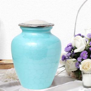 Domtop Urne de crémation pour adultes de haute qualité en laiton gravé noir doré Décoration commémorative moderne Fabricant en vrac Cendres humaines - Product Image 1