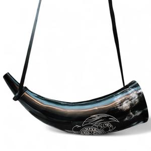 Nuevo hecho a mano negro antiguo artesanía Natural cuerno de búfalo silbato lámpara de sal técnica tallada estilo amor toque Real sonido Natural - Product Image 3