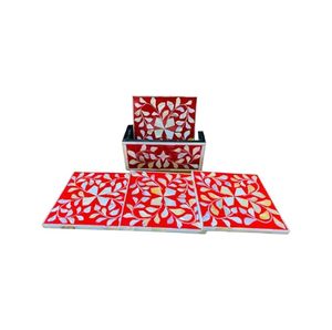 Sous-verres de boisson en nacre de luxe avec support assorti ensemble décoratif durable pour la cuisine fête de mariage cadeaux divertissant - Product Image 3