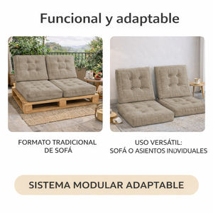 4 Cojines Individuales para Sofá de Jardín, 80x60 cm para Asiento, 50x60 cm para Respaldo, 12 cm de Grosor, Duraderos para Uso en Exteriores - Product Image 6