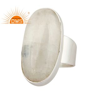 Bague en argent sterling 925, pierre de lune naturelle, arc-en-ciel, nouveau design, fabrication de bijoux - Product Image 2