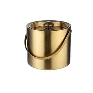 Hammered Stainless Steel Metal <b>Ice</b> <b>Bucket</b> with Lid Handle Tongs & Double Walled Insulation for Ultimate Beverage Chilling - Product Image 6