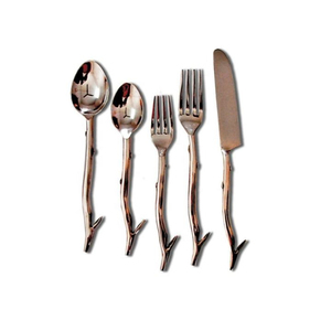 Juego de cubiertos de acero inoxidable de 5 piezas de diseño real con mango Chapado en cobre Juegos de cubiertos sostenibles Bodas Precio competitivo - Product Image 2