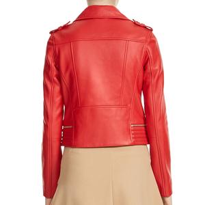 New 2026 <b>Women</b> leather <b>jacket</b> fashionable cropped length with smooth zip and sharp collar <b>women</b> leather <b>jackets</b> - Product Image 4