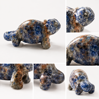 Statue d'animal en pierre précieuse naturelle, cristal coloré, caméléon sculpté, 9 cm, objet décoratif de collection pour la maison et le bureau