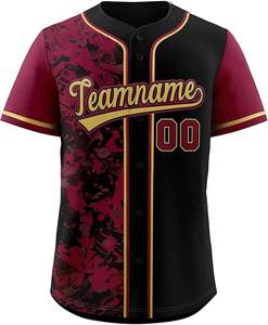 Camiseta de Béisbol Personalizada, Uniforme de Béisbol Sublimado con Estampado Completo, Camiseta de Béisbol Negra - Product Image 1