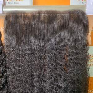 12x4 Frontal naturel noir brut cheveux vietnamiens crépus bouclés droite Combo pour faire des perruques de cheveux humains - Product Image 4