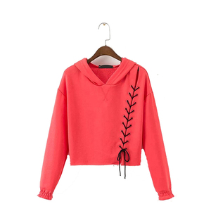 Sudadera corta con capucha para mujer, jersey de manga larga, Top informal, Sudadera con capucha de material suave, aspecto moderno, precio al por mayor - Product Image 1