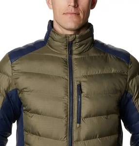 Chaqueta acolchada de relleno de algodón de temporada de invierno con estampado de burbujas de diseño personalizado para hombres de talla grande patrón de camuflaje recubierto procesado - Product Image 5