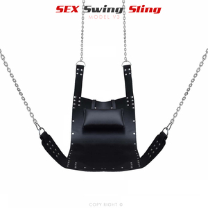 เตียงสวิงหนังสีดำ V4สำหรับผู้ใหญ่เตียงนอนสำหรับผู้ใหญ่แบบแขวน - Product Image 1