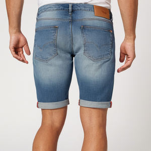 Pantalones Cortos de Mezclilla para Hombre, Corte Holgado, Tejido Transpirable de Mezcla de Algodón, Ropa Fresca de Verano, Cinco Bolsillos Clásicos, Duraderos y Casuales para la Calle - Product Image 3