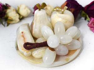 Assiettes à fruits personnalisées en onyx vert avec fruits en onyx assortis, plateau de service décoratif en pierre polie pour la maison, l'hôtel et le restaurant - Product Image 2