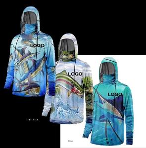 Nouvelle conception de chemise de pêche pour hommes avec masque intégré UPF 50+, impression personnalisée, vêtements de pêche et de chasse - Product Image 4