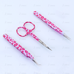 แหนบต่อขนตาสำหรับต่อขนตาแหนบคิ้วกระดาษพิมพ์ลายดอกไม้ - Product Image 1