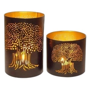 Venta caliente vela de Metal votiva titular negro acabado para el hogar boda Mesa Vela decorativa votiva hecha a mano a granel - Product Image 1