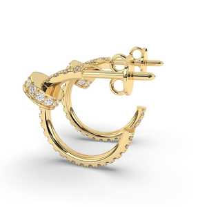 Boucles d'oreilles créoles en or pour femmes avec diamant CVD, simples et brillantes cultivées en laboratoire, bijoux fins uniques arrivés - Product Image 5