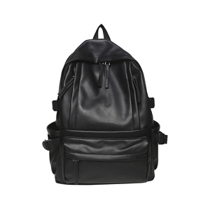 Nouvel arrivage de sacs à dos de grande capacité en polyester et cuir artificiel noirs pour femmes et hommes - Product Image 5