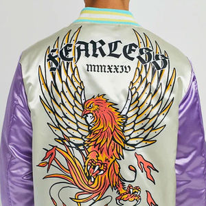 Chaquetas Varsity de Béisbol Impermeables y Gruesas con Bordado de Satén Personalizado Estilo Urbano para Hombre, Servicio OEM - Product Image 6