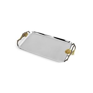 Plateau de service en acier inoxydable avec gravure florale, idéal pour les restaurants de luxe, cadeaux ménagers traditionnels - Product Image 5